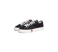 Plateausneaker TOMMY JEANS "ARCHIVE Y2K", Damen, Gr. 40, schwarz-weiß (schwarz), Textil, unifarben, Schuhe Plateausneaker, Freizeitschuh, Halbschuh, Schnürer im Retro-Look mit Label im Plateau (331541