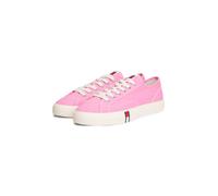 Plateausneaker TOMMY JEANS "ARCHIVE Y2K", Damen, Gr. 41, rosa, Textil, unifarben, Schuhe Plateausneaker, Freizeitschuh, Halbschuh, Schnürer im Retro-Look mit Label im Plateau (28580242-41) rosa