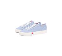 Plateausneaker TOMMY JEANS "ARCHIVE Y2K", Damen, Gr. 42, hellblau, Textil, unifarben, Schuhe Plateausneaker, Freizeitschuh, Halbschuh, Schnürer im Retro-Look mit Label im Plateau (33940302-42) hellbla
