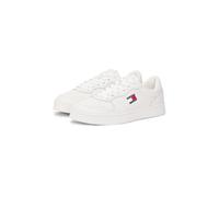 Plateausneaker TOMMY JEANS "THE GREENWICH", Damen, Gr. 41, weiß, Leder, Lederimitat, Schuhe Plateausneaker, Schnürschuh, Halbschuh, Freizeitschuh mit Ziernähten (44320711-41) weiß