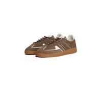 Plateausneaker TOMMY JEANS "THE GREENWICH EDGE", Damen, Gr. 39, grün (khaki, weiß), Veloursleder, Schuhe Plateausneaker, Freizeitschuh, Halbschuh, Schnürer mit Kontrast-Details (92808269-39) khaki, we