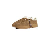 Plateausneaker TOMMY JEANS "THE GREENWICH EDGE MAX", Damen, Gr. 41, braun (hellbraun), Lederimitat, Veloursleder, Schuhe Plateausneaker, Freizeitschuh, Halbschuh, Schnürer mit Besatz an der Ferse (332