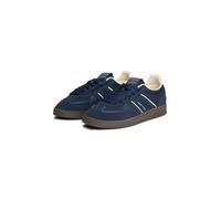 Plateausneaker TOMMY JEANS "THE GREENWICH EDGE SUEDE", Damen, Gr. 39, dunkelblau, weiß, Lederimitat, Textil, Veloursleder, kontrastfarbene Details, Schuhe Plateausneaker, Freizeitschuh, Halbschuh, Sch