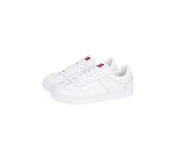 Plateausneaker TOMMY JEANS "THE GREENWICH LEATHER", Damen, Gr. 41, weiß, Leder, Lederimitat, Schuhe Plateausneaker, Freizeitschuh, Halbschuh, Schnürschuh im Basket-Look (34775946-41) weiß