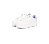 Plateausneaker TOMMY JEANS "TJW FLATFORM ESS MU", Damen, Gr. 35, weiß, flieder, Leder, Schuhe Plateausneaker (14716959-35) weiß, flieder