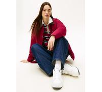 Plateausneaker TOMMY JEANS "TJW FLATFORM ESS MU", Damen, Gr. 40, weiß (ecru, schwarz), Leder, Schuhe Plateausneaker, Freizeitschuh, Halbschuh, Schnürschuh mit Kontrastbesatz (23256153-40) ecru, schwar