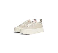 Plateausneaker TOMMY JEANS "TJW VULC FLATFORM LEATHER", Damen, Gr. 40, beige, Leder, Lederimitat, unifarben, Schuhe Plateausneaker (36670210-40) beige