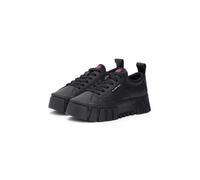 Plateausneaker TOMMY JEANS "TJW VULC FLATFORM LEATHER", Damen, Gr. 40, schwarz, Leder, Lederimitat, unifarben, Schuhe Plateausneaker (17772015-40) schwarz