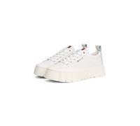 Plateausneaker TOMMY JEANS "TJW VULC FLATFORM LEATHER", Damen, Gr. 40, weiß, Leder, Lederimitat, unifarben, Schuhe Plateausneaker (48689403-40) weiß