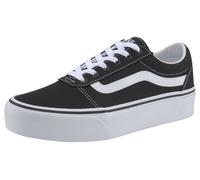 Plateausneaker VANS "Ward Platform", Damen, Gr. 37, schwarz-weiß (schwarz, weiß), Textil, Schuhe Skaterschuh Sneaker low, aus textilem Canvas-Material (39995643-37) schwarz, weiß