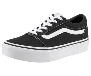Plateausneaker VANS "Ward Platform", Gr. 33, schwarz-weiß (schwarz, weiß), Textil, Schuhe Skaterschuh Canvassneaker Sneaker low, aus textilem Canvas-Material (56089828-33) schwarz, weiß
