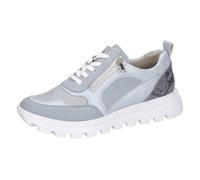 Plateausneaker WALDLÄUFER "H-AJALA", Damen, Gr. 5 (38), blau (hellblau), Nubukleder, Textil, kontrastfarbene Details, Schuhe Plateausneaker, Halbschuh, Schnürschuh, Freizeitschuh mit Kontrastbesätzen,