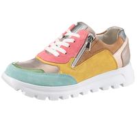 Plateausneaker WALDLÄUFER "H-AJALA", Damen, Gr. 6 (39), bunt (multi), Lackleder, Nappaleder, Veloursleder, Schuhe Plateausneaker, Schnürer, Halbschuh Komfortschuh in H-Weite (=sehr weit) (99457806-6)