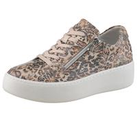 Plateausneaker WALDLÄUFER "H-NICKY", Damen, Gr. 5 (38), braun (leo), Textil, animal-print, Schuhe Plateausneaker, Freizeitschuh, Halbschuh, Schnürschuh mit seitlichem Reißverschluss (71928741-5) leo