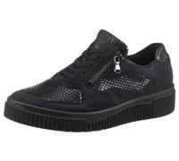 Plateausneaker WALDLÄUFER "K-SANSA-Soft", Damen, Gr. 5,5 (38,5), dunkelblau, Nappaleder, Nubukleder, Textil, Veloursleder, unifarben, Schuhe Plateausneaker, Komfortschuh, Bequemschuh, Schnürschuh in E