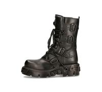 Plateaustiefel NEW ROCK "Plateau Boots M-373-S18", Damen, Gr. 44, Normalschaft, schwarz, Obermaterial: 100% Rindnappaleder CNA., Schuhe, Handgefertigt, Made in Spain (93236322-44) schwarz