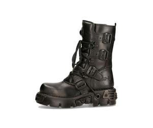 Plateaustiefel NEW ROCK "Plateau Boots M-373-S18", Damen, Gr. 45, Normalschaft, schwarz, Obermaterial: 100% Rindnappaleder CNA., Schuhe, Handgefertigt, Made in Spain (93236322-45) schwarz