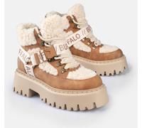 Plateaustiefelette BUFFALO "Aspen Com Mid Warm", Damen, Gr. 39, beige, braun, Nubuklederimitat, Textil, Schuhe, Winterboots, Schnürboots, Stiefelette mit kuscheligem Warmfutter (57281838-39) beige, br