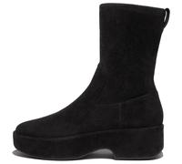 Plateaustiefelette FITFLOP "F-LUMA", Damen, Gr. 39, schwarz, Veloursleder, unifarben, Schuhe Plateaustiefelette, Stiefel, Chunky Boot mit Stretch-Schaft (19552135-39)