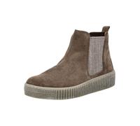Plateaustiefelette GABOR "Gabor Stiefelette Veloursleder/Textil", Damen, Gr. 37, braun (braun, grau), Textil, Veloursleder, Schuhe (86242711-37) braun, grau