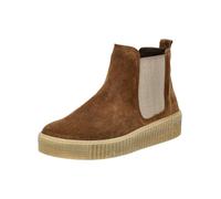 Plateaustiefelette GABOR "Gabor Stiefelette Veloursleder/Textil", Damen, Gr. 38,5, braun (cognac), Textil, Veloursleder, Schuhe (20069436-38,5) cognac