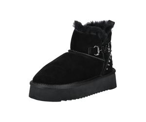 Plateaustiefelette MUSTANG SHOES "Mustang Shoes Stiefelette Veloursleder", Damen, Gr. 41, schwarz, Veloursleder, Schuhe (92029510-41) schwarz