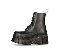 Plateaustiefelette NEW ROCK "Plateau Ankle Boots M-NEWMILI083-S39", Damen, Gr. 44, Normalschaft, schwarz, Obermaterial: 100% Rindnappaleder CNA., Schuhe, Handgefertigt, Made in Spain (21026261-44) sch