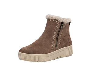 Plateaustiefelette REMONTE "Remonte Stiefelette Leder", Damen, Gr. 39, nuss, Leder, Schuhe (67971451-39) nuss