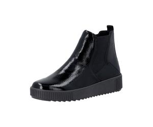 Plateaustiefelette REMONTE "Remonte Stiefelette Lederimitat", Damen, Gr. 38, schwarz (schwarz lack), Lederimitat, Schuhe (67711507-38) schwarz lack