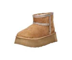 Plateaustiefelette STEVE MADDEN "STEVE MADDEN Stiefelette Veloursleder", Damen, Gr. 40, tan, Veloursleder, Schuhe (51191423-40) tan