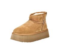 Plateaustiefelette STEVE MADDEN "STEVE MADDEN Stiefelette Veloursleder", Damen, Gr. 41, tan, Veloursleder, Schuhe Plateaustiefelette (34132644-41)