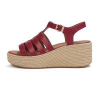 PLATFFORMS ESPADR. LEATHER FISHERMAN WEDGE SANDALS