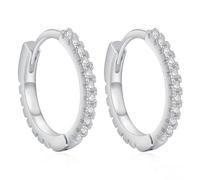 Platin PT950 Ohrringe mit Labor Erstellt Diamant, Ewigkeit Creole