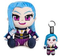 Play by Play League of Legends - Jinx Plüschfigur/Schlüsselanhänger Plüschtier Kuscheltier Stofftier Plüsch Figur < Jinx 21cm + Anhänger >