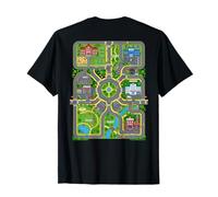 Play Cars On Dads Back City Map Race Track Tired Dads Funny T-Shirt
