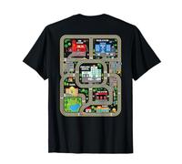Play Cars On Dads Back City Map Race Track Tired Dads Funny T-Shirt