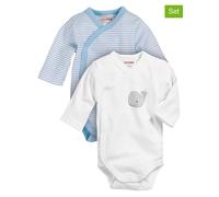 Playshoes 2er-Set: Bodys in Hellblau - Größe 50 | Baby Bodys