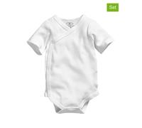 Schnizler Unisex Baby Wickel-Body 1/4-Arm 2er Pack 809501, 1 - Weiß, 62