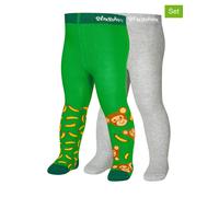 Playshoes Kinder Strumpfhose Affe (2er Set) Grün/Grau-86/92