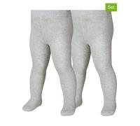 Playshoes 2er-Set: Thermo-Strumpfhosen in Grau - Größe 74/80 | Babysocken Strumpfhosen