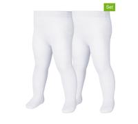 Playshoes 2er-Set: Thermo-Strumpfhosen in Weiß - Größe 122/128 | Babysocken Strumpfhosen