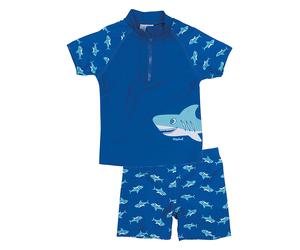 Playshoes 2tlg. Badeoutfit "Hai" in Blau - Größe 110/116 | Baby Bademode