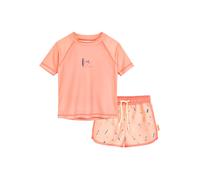 Playshoes 2tlg. Badeoutfit "Surfbrett Palmen" in Orange - Größe 122/128 | Baby Bademode