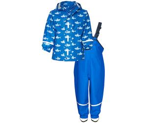 Playshoes 2tlg. Regenoutfit in Blau - Größe 128 | Babyoveralls