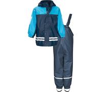 Playshoes Regenanzug-Set mit Fleece gefüttert, Jungen Matsch-Anzug 2-teilig, wind- und wasserdicht, Blau (Marine 11), 86