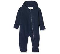 Playshoes Baby Fleece-Overall, atmungsaktiver Unisex-Jumpsuit für Jungen und Mädchen mit langem Reißverschluss und Kapuze, farbig abgesetzt