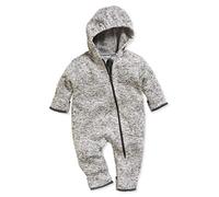 Playshoes Baby Fleece-Overall, atmungsaktiver Unisex-Jumpsuit für Jungen und Mädchen mit langem Reißverschluss und Kapuze, farbig abgesetzt