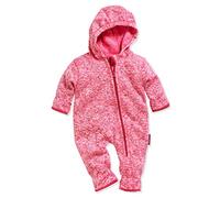 Playshoes Baby Fleece-Overall, atmungsaktiver Unisex-Jumpsuit für Jungen und Mädchen mit langem Reißverschluss und Kapuze, farbig abgesetzt