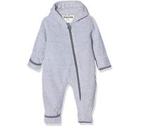 Playshoes Baby Fleece-Overall, atmungsaktiver Unisex-Jumpsuit für Jungen und Mädchen mit langem Reißverschluss und Kapuze, farbig abgesetzt