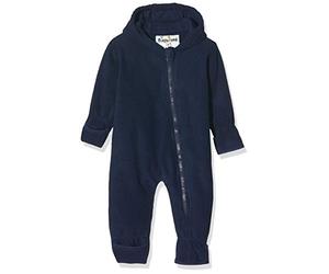 Playshoes Baby Fleece-Overall, atmungsaktiver Unisex-Jumpsuit für Jungen und Mädchen mit langem Reißverschluss und Kapuze, farbig abgesetzt
